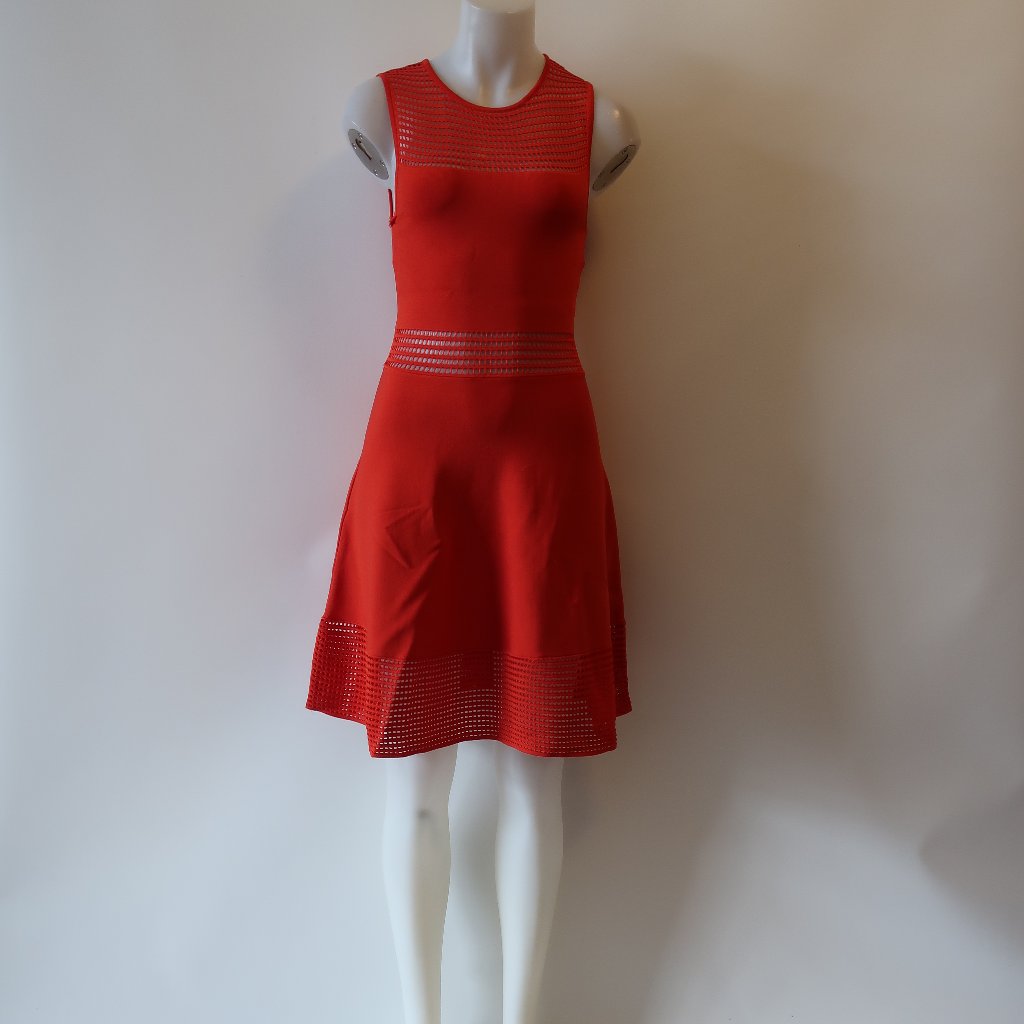 Ronny Kobo Perforated Sleeveless A-Line Dress M *
